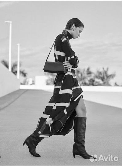 Комбинированное деловое платье Massimo Dutti