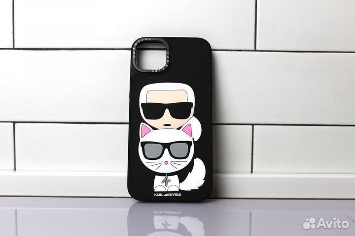 Чехол на iPhone 14/plus/pro/pro max karl и кот