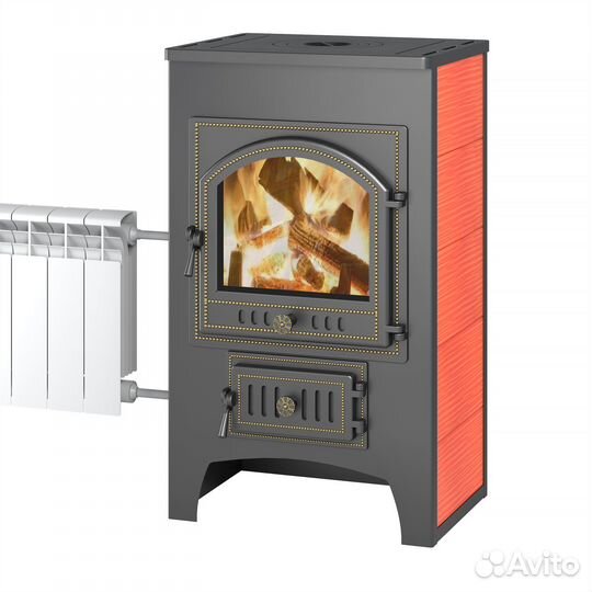 Печь-Камин везувий пк-01 (205) с плитой и т/о крас