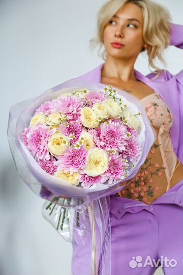 Букет с пионовидной розой