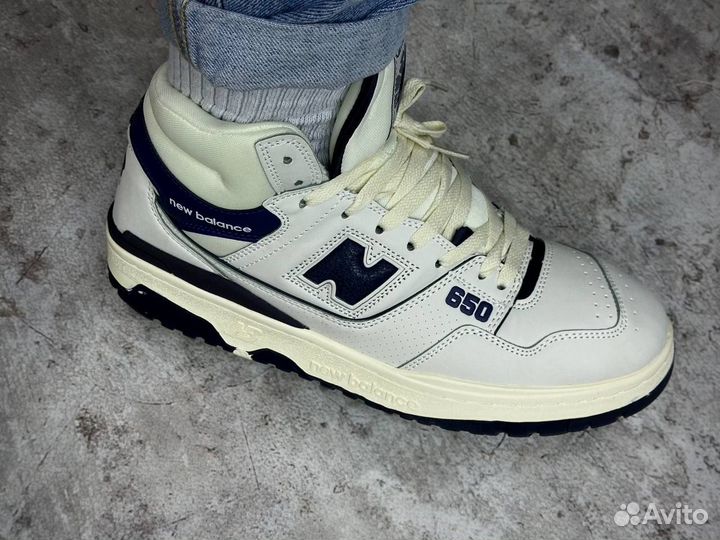 Зимние Кроссовки New Balance 650 Бежевые Синие Нов