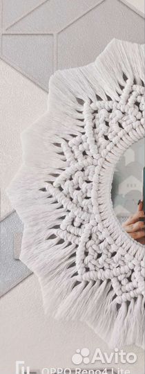 Зеркало макраме. Декор