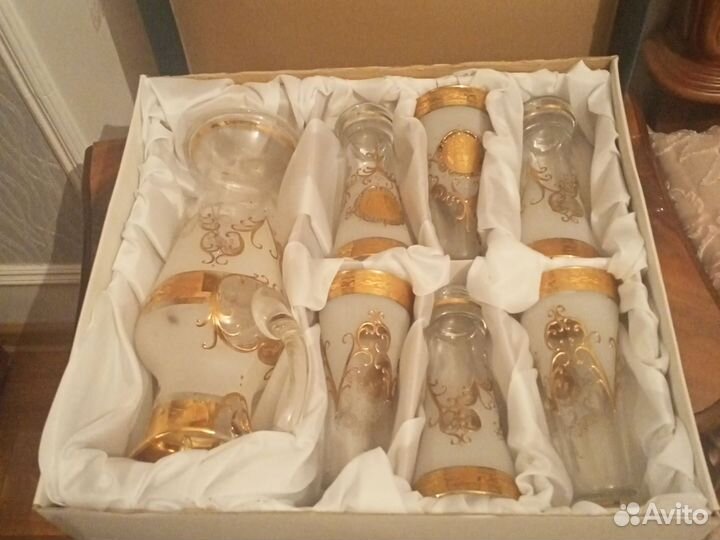 Графин со стаканами богемия