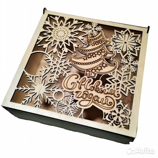 Подарочная Новогодняя коробка 29*29*9см, Новый Год