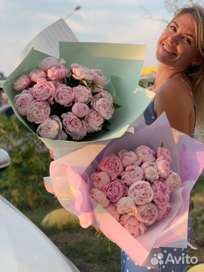 Пионы букет, пион доставка