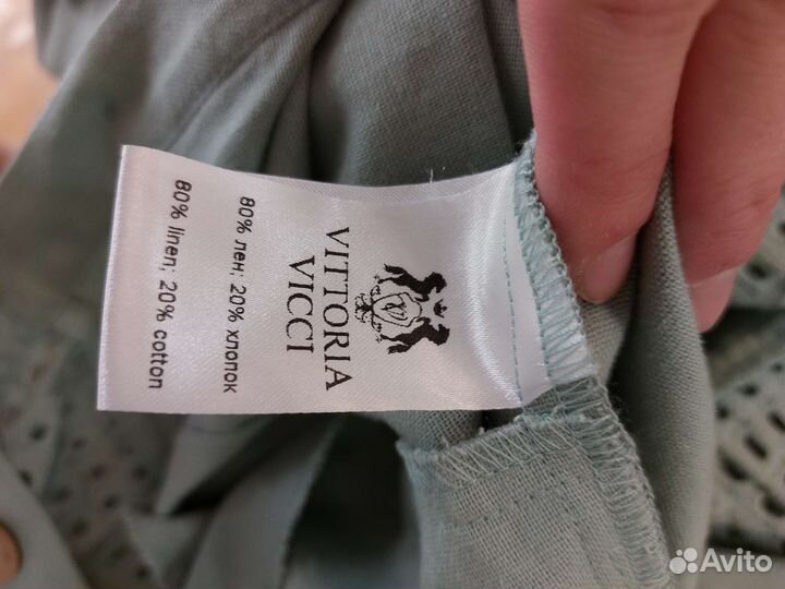 Комбинезон лён оливковый женский