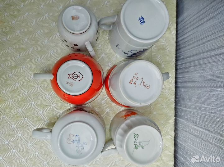 Чашки, сервиз, маслёнка, сахарница