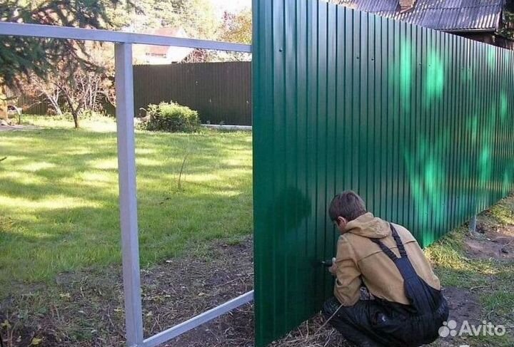 Забор из профнастила цена за метр быстро