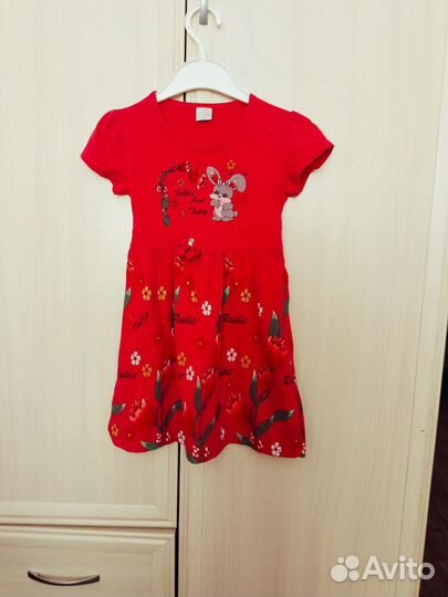 Летнее платье для девочки размер 104