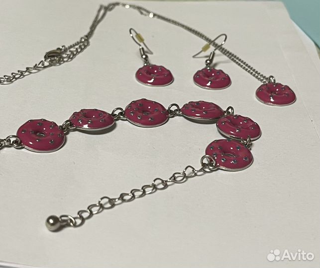 Комплект: серьги, браслет, кулон