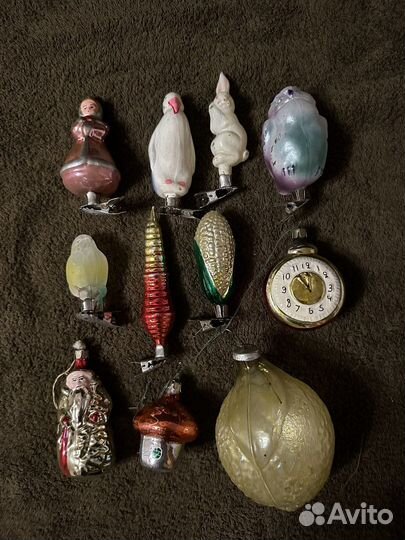 Елочные игрушки СССР на прищепке и другие