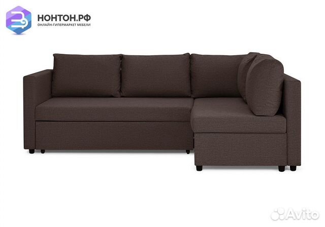 Диван угловой дельфин Мансберг лайт кофейный