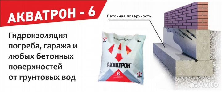 Гидроизоляция Акватрон Водоблок, аналог пенетрона