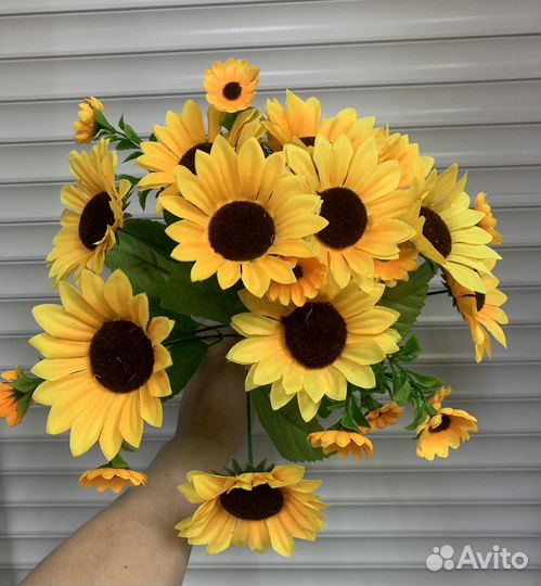 Искусственные цветы Подсолнухи 3 букета