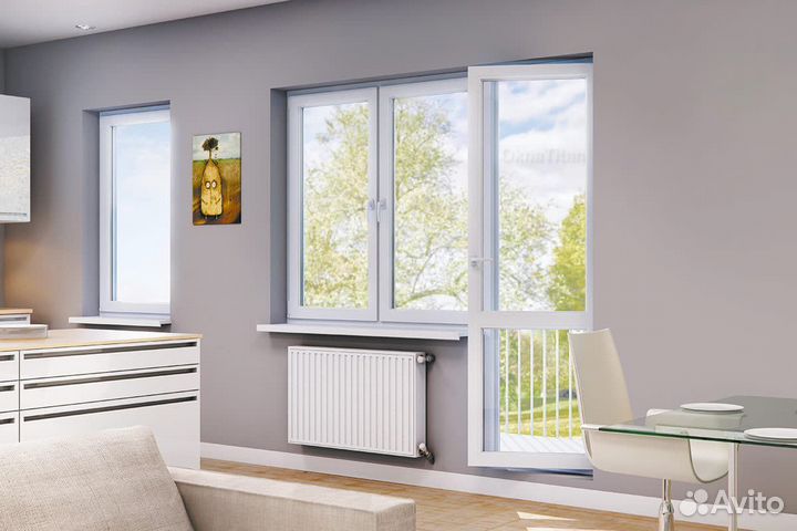 Дверь на балкон (пластиковые, новые)