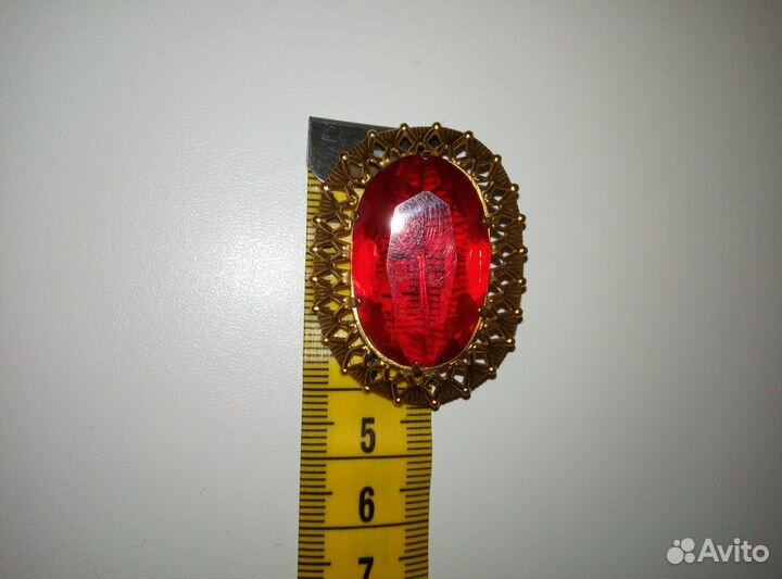 Брошь красный рубин СССР