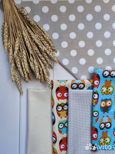 Набор N19 тканей х/б рукоделия печворка 38*48 5 шт