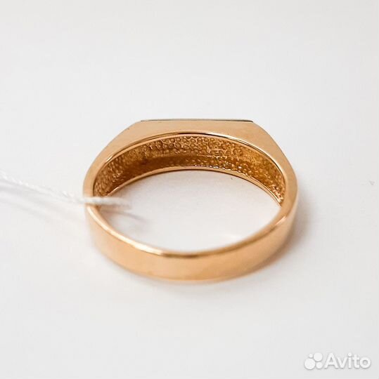 Золотое кольцо мужское с фианитом 18,5 р (45540)