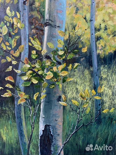 Картина маслом пейзаж Березы