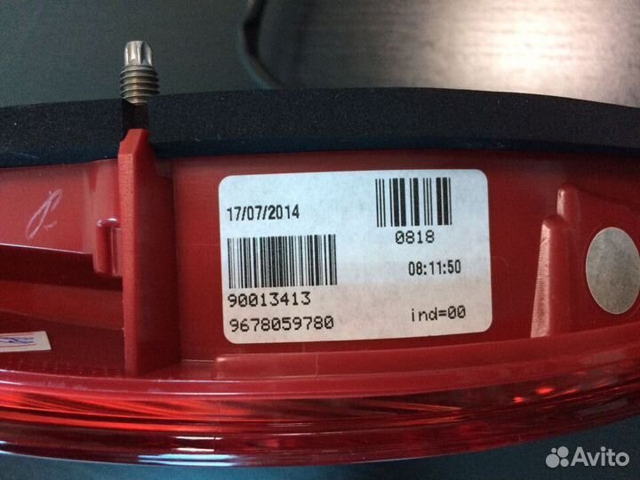 Фонарь задний правый багажник peugeot 408