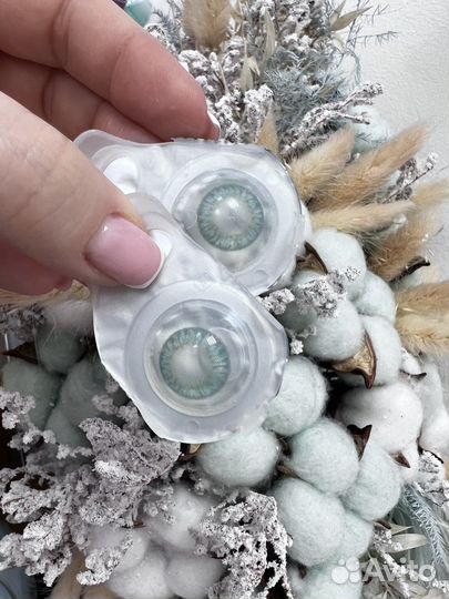 Линзы бирюзовые с диоптриями -1,25