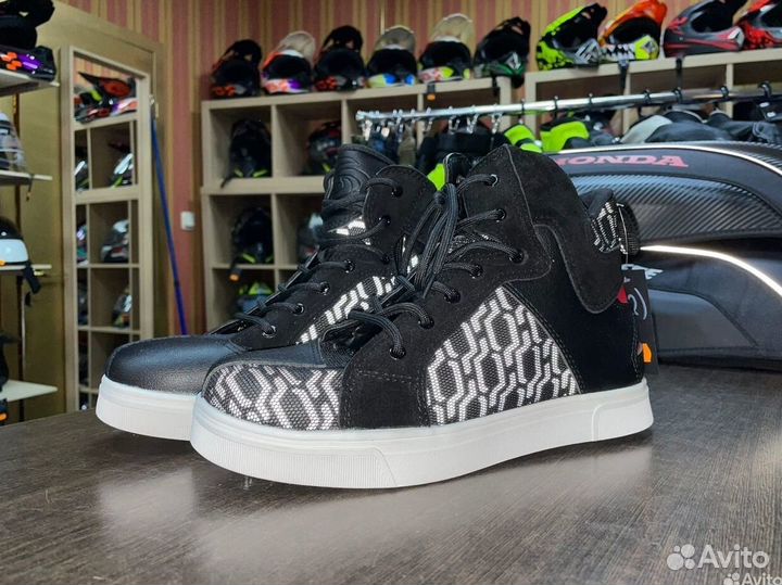 Мото кеды для езды на мотоцикл светоотражающие