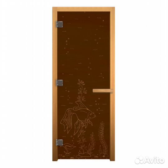 Дверь для Бани стекло Бронза Матовая 