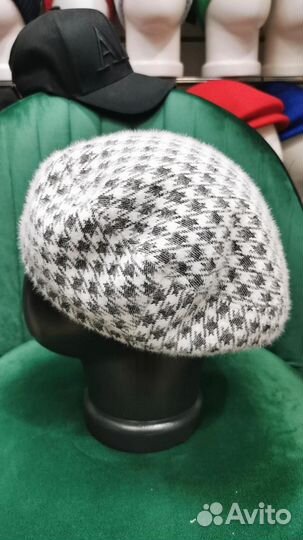 Берет женский осенний с принтом гусиная лапка