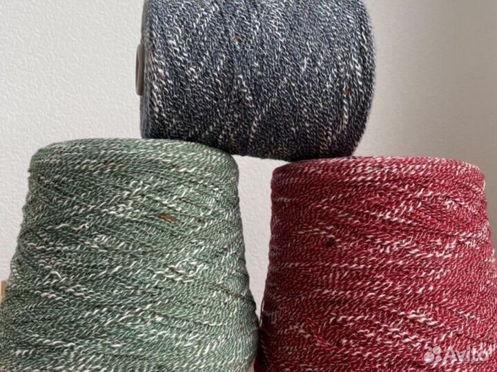 Пряжа Италия лен/меринос/весеннее мулине