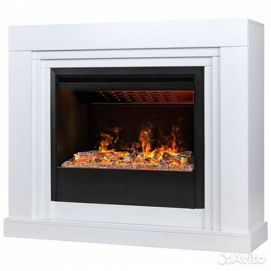 Белый портал с 3Д очагом с увлажнителем