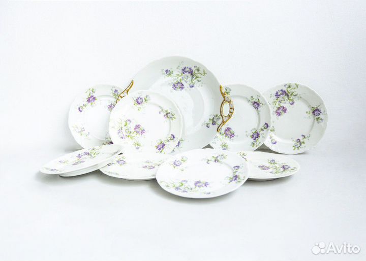 Антикварный десертный набор Limoges