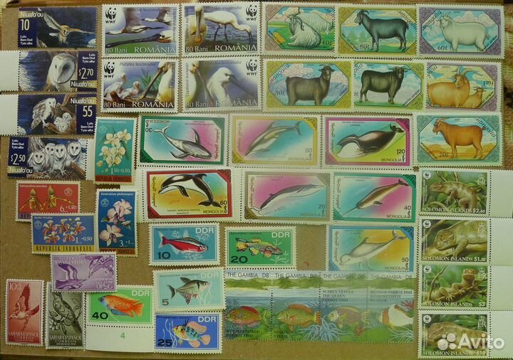 Марки флора и фауна чистые