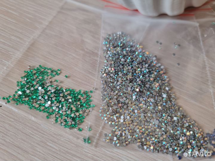 Стразы бульонки набор для дизайна ногтей маникюра