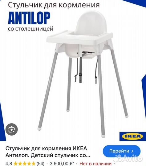 Стульчик для кормления IKEA antilop