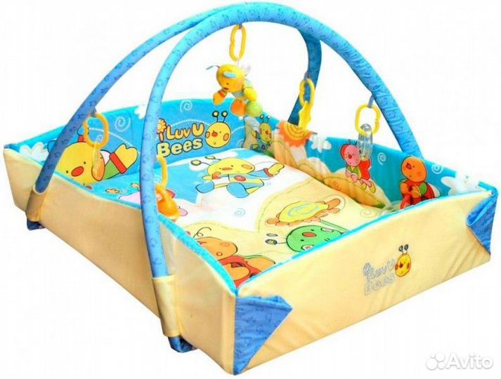 Развивающий коврик Luvu Bees,высокие борта