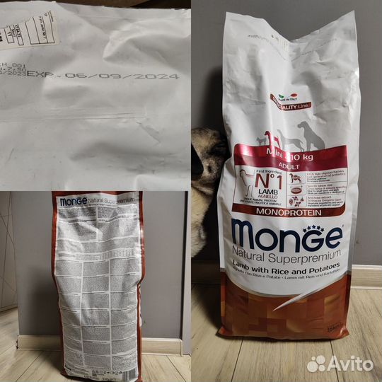 Сухой корм Monge+консервы Grandorf+Monge+Мнямс