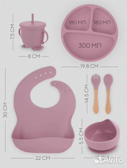 Набор детской силиконовой посуды