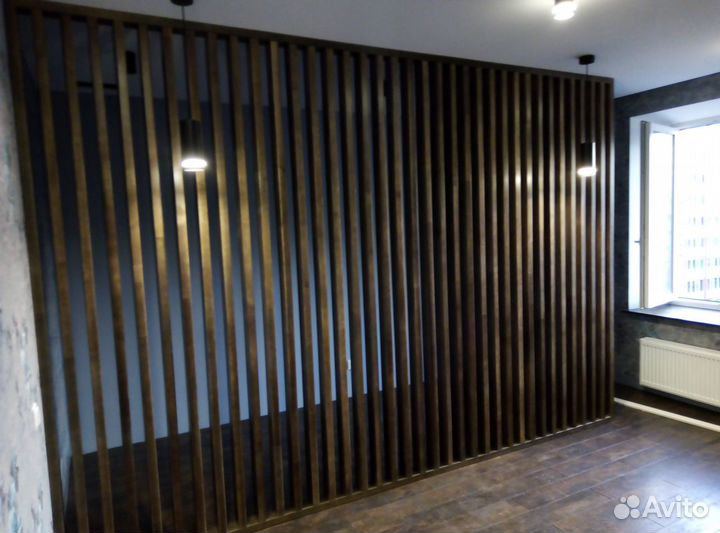 Перегородки реечные для зонирования комнаты