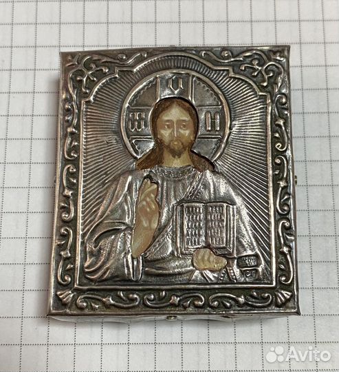 Серебряная икона 84 проба Вседержитель