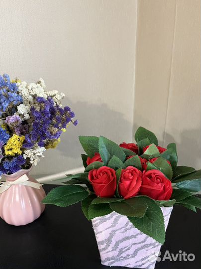 Мыльные розы в коробке