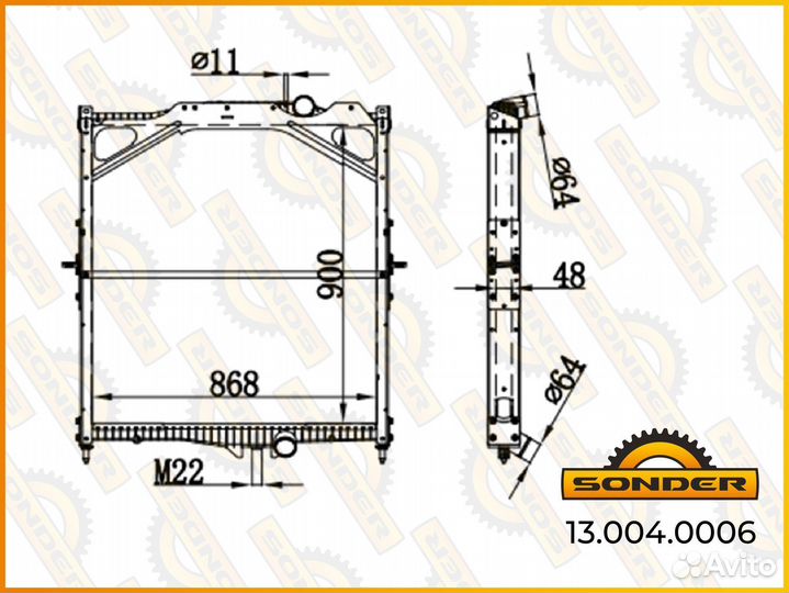 Радиатор охлаждения volvo FH12, FH16, NH12