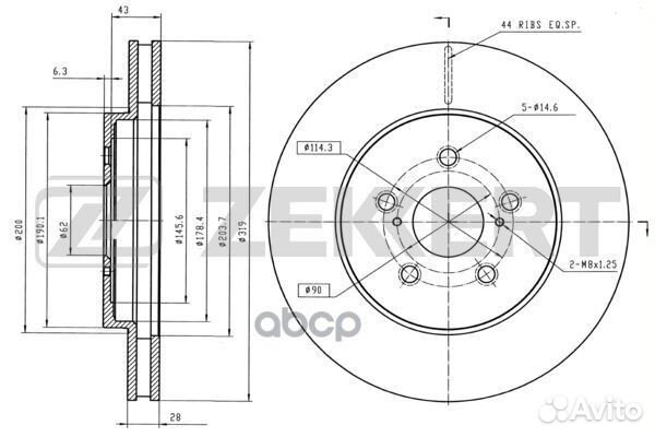 Диск торм. перед. Lexus RX300 350 400h (U3 )