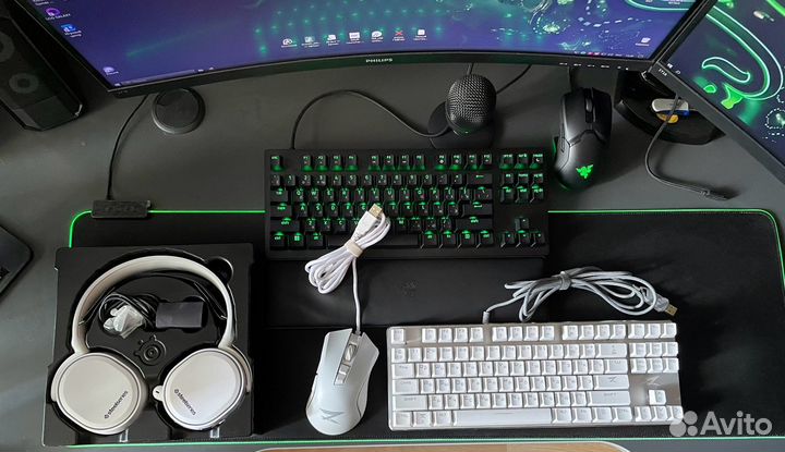 Игровой комплект для пк (клвиатура,мышка,наушники