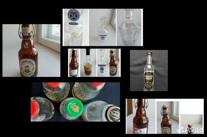 Бутылка стеклянная разная