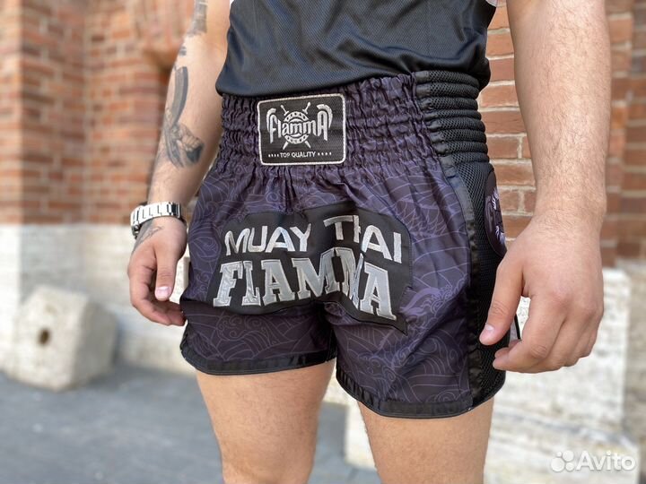 Шорты для тайского бокса flamma Basic Black