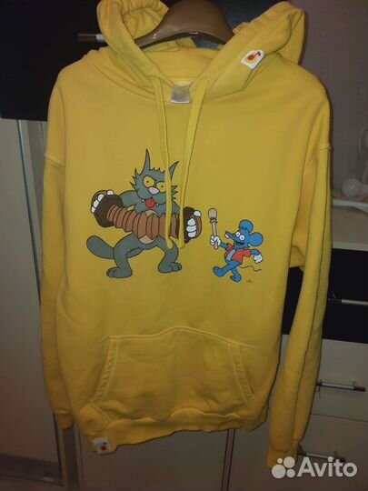 Толстовка с рисунком желтая подростки/молодежь