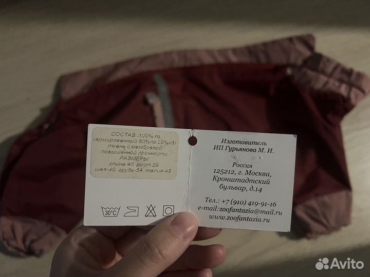 Дождевик для маленькой собаки