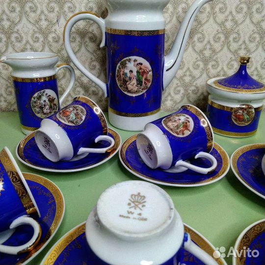 Кобальтовый, кофейный сервиз Мадонна Германия