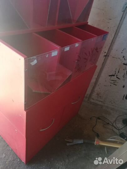 Стеллаж дсп конфетница 80-100/42/150 красная