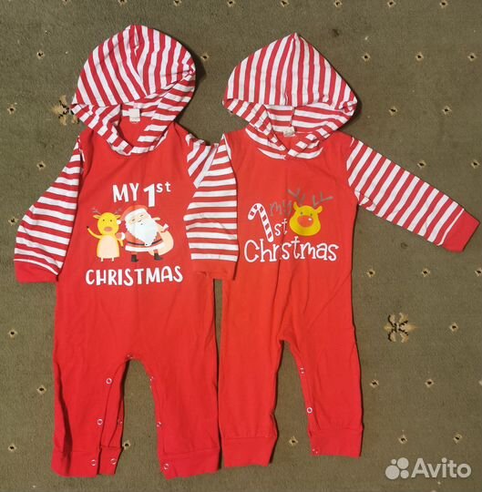 Новогодние комбинезоны (слипы) на двойню
